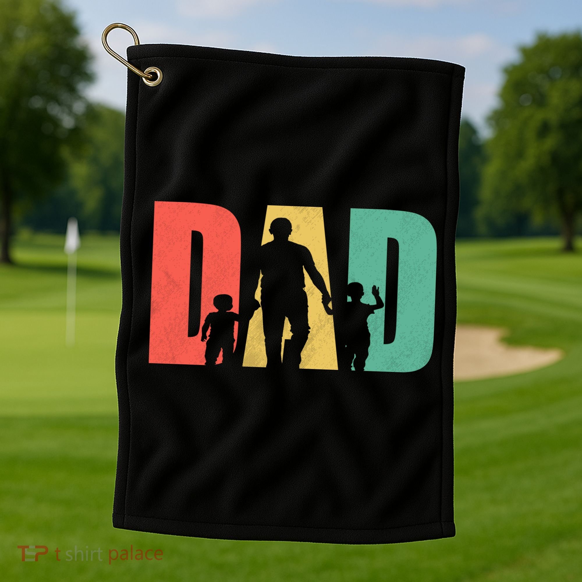 Retro Dad Fathers Day Gift Golf Towel