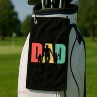 Retro Dad Fathers Day Gift Golf Towel thumb 2