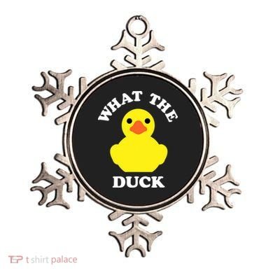 Rubber Ducky, Funny Pun What The DUCK Ornament