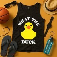Rubber Ducky, Funny Pun What The DUCK Tank Top thumb 4