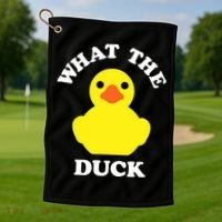 Rubber Ducky, Funny Pun What The DUCK Golf Towel thumb 1