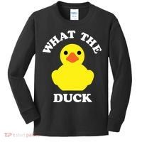 Rubber Ducky, Funny Pun What The DUCK Kids Long Sleeve Shirt thumb 0