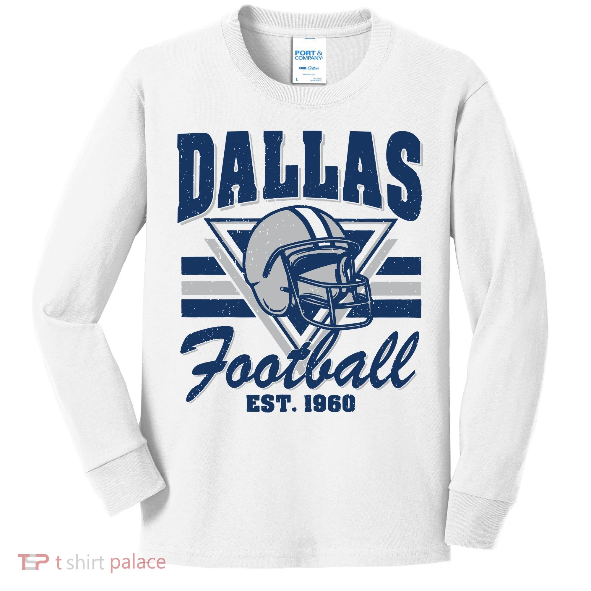 Retro Dallas Football Kids Long Sleeve Shirt