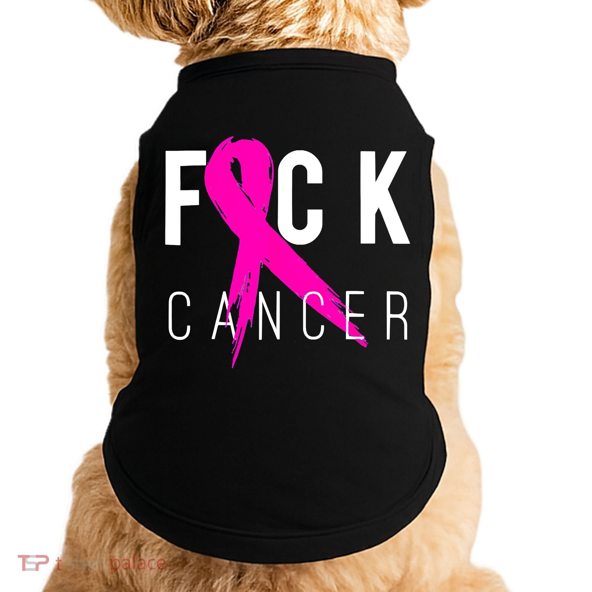 Retro Distressed Fuck Cancer Breast Cancer Awareness Doggie Tank
