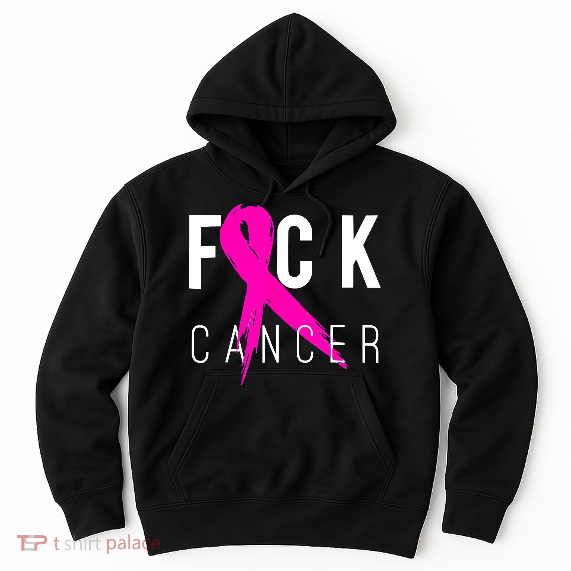 Retro Distressed Fuck Cancer Breast Cancer Awareness Hoodie