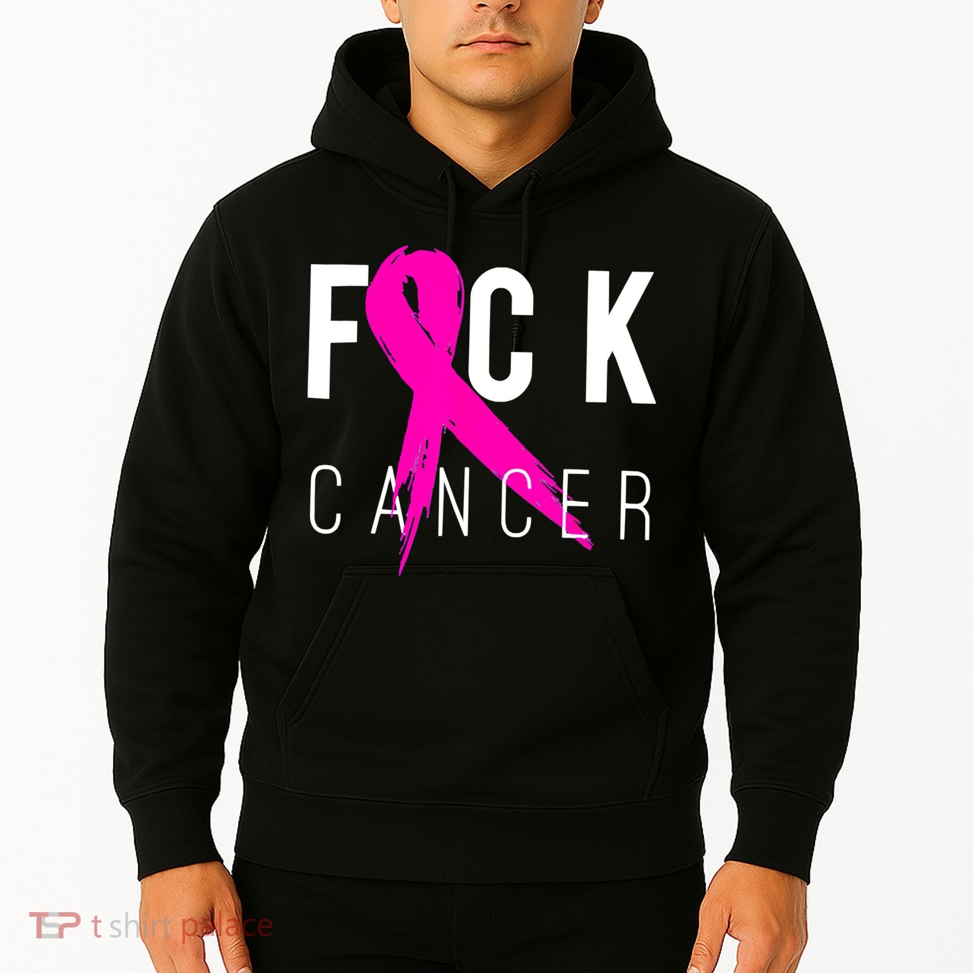 Retro Distressed Fuck Cancer Breast Cancer Awareness Hoodie