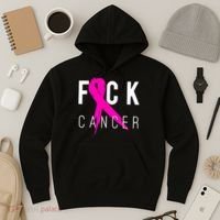 Retro Distressed Fuck Cancer Breast Cancer Awareness Hoodie thumb 3