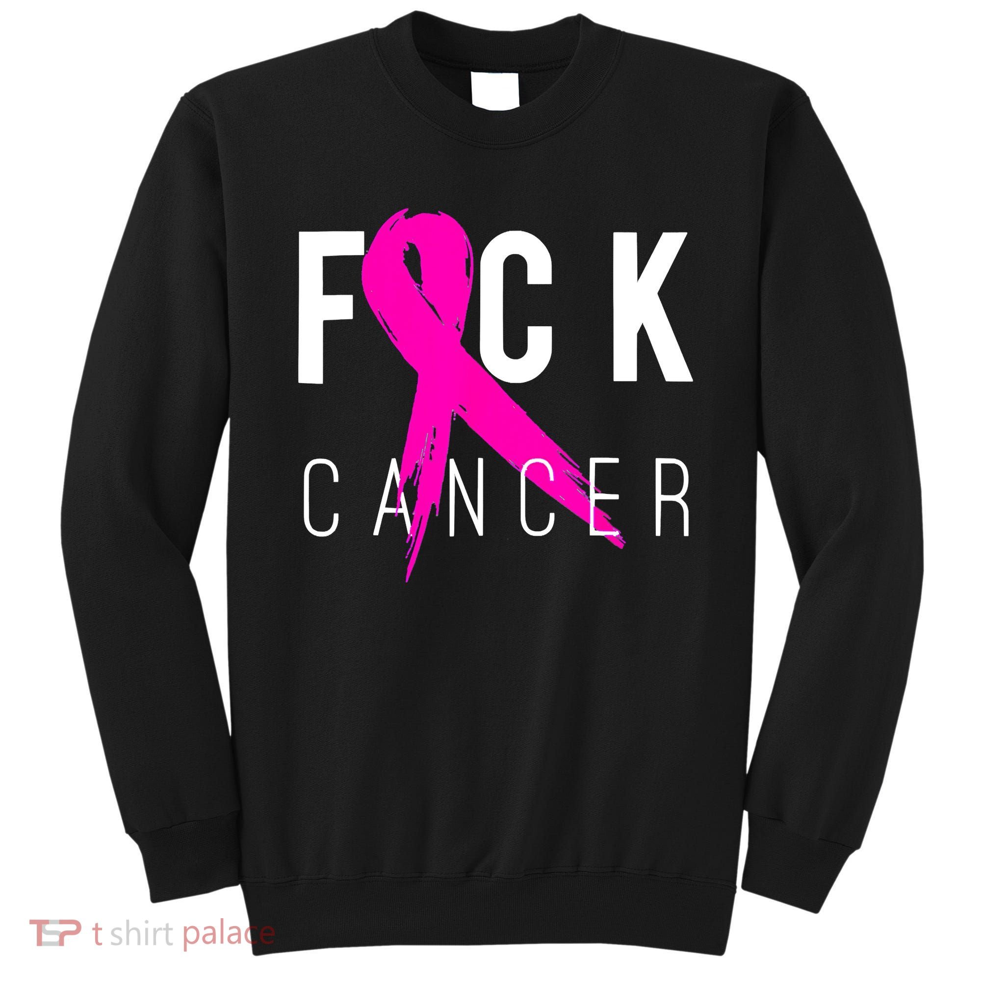 Retro Distressed Fuck Cancer Breast Cancer Awareness Sweatshirt