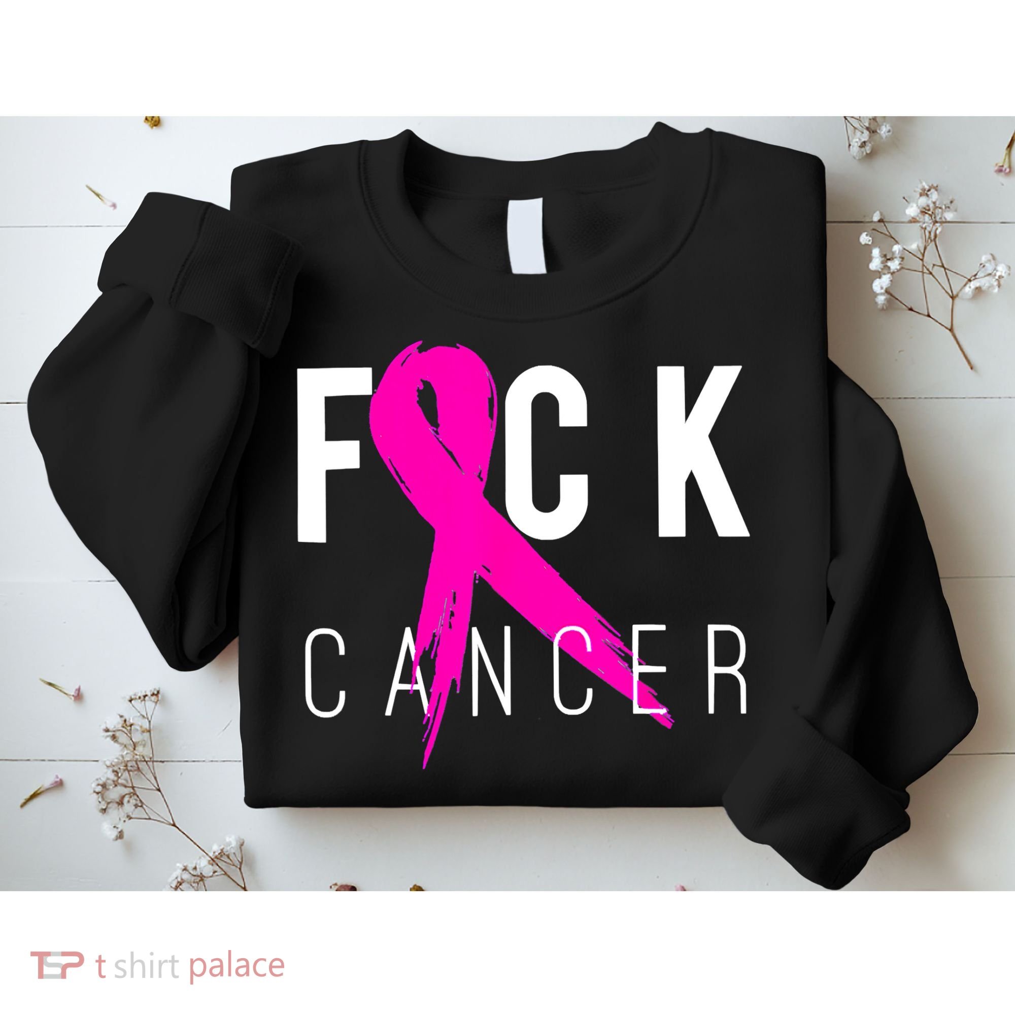 Retro Distressed Fuck Cancer Breast Cancer Awareness Sweatshirt