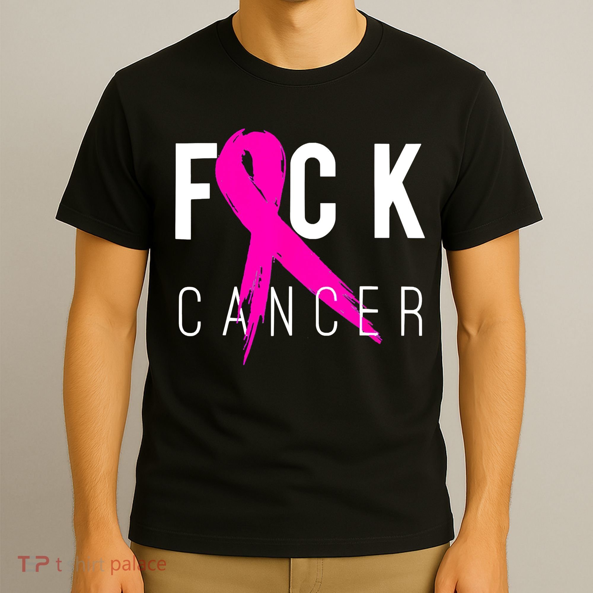 Retro Distressed Fuck Cancer Breast Cancer Awareness T-Shirt