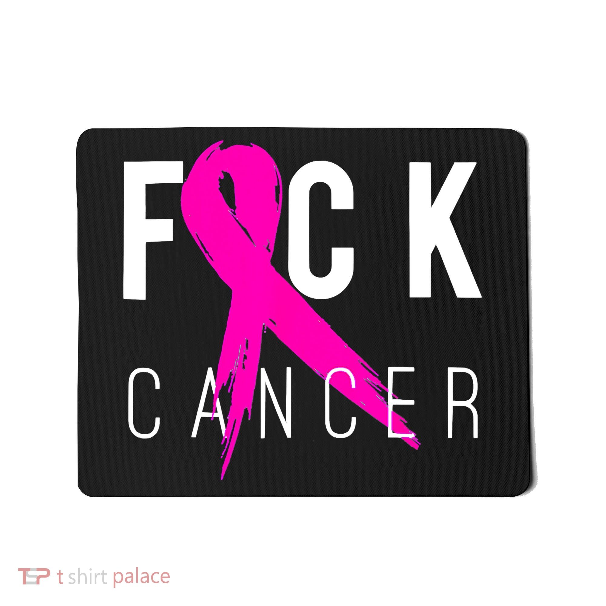 Retro Distressed Fuck Cancer Breast Cancer Awareness Mousepad