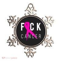 Retro Distressed Fuck Cancer Breast Cancer Awareness Ornament thumb 0