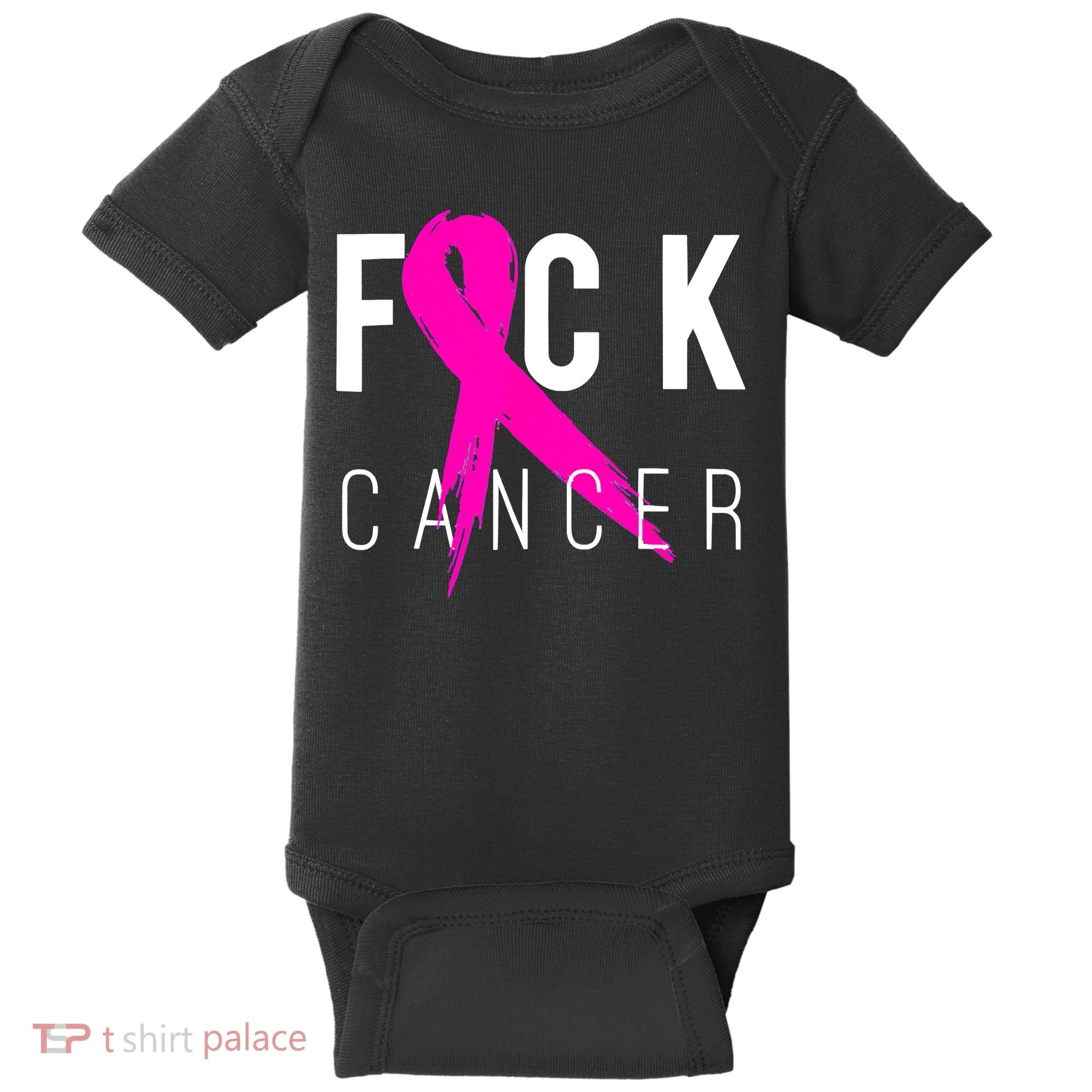 Retro Distressed Fuck Cancer Breast Cancer Awareness Baby Bodysuit