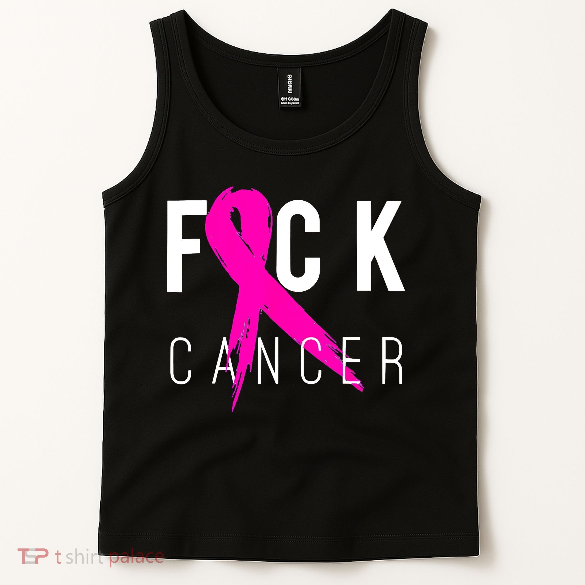 Retro Distressed Fuck Cancer Breast Cancer Awareness Tank Top