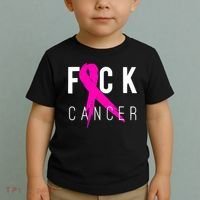 Retro Distressed Fuck Cancer Breast Cancer Awareness Toddler T-Shirt thumb 2