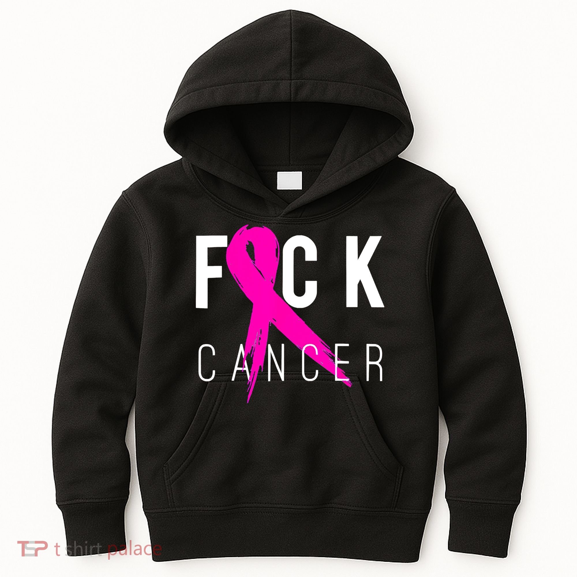 Retro Distressed Fuck Cancer Breast Cancer Awareness Kids Hoodie