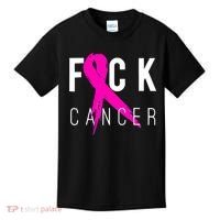 Retro Distressed Fuck Cancer Breast Cancer Awareness Kids T-Shirt thumb 0