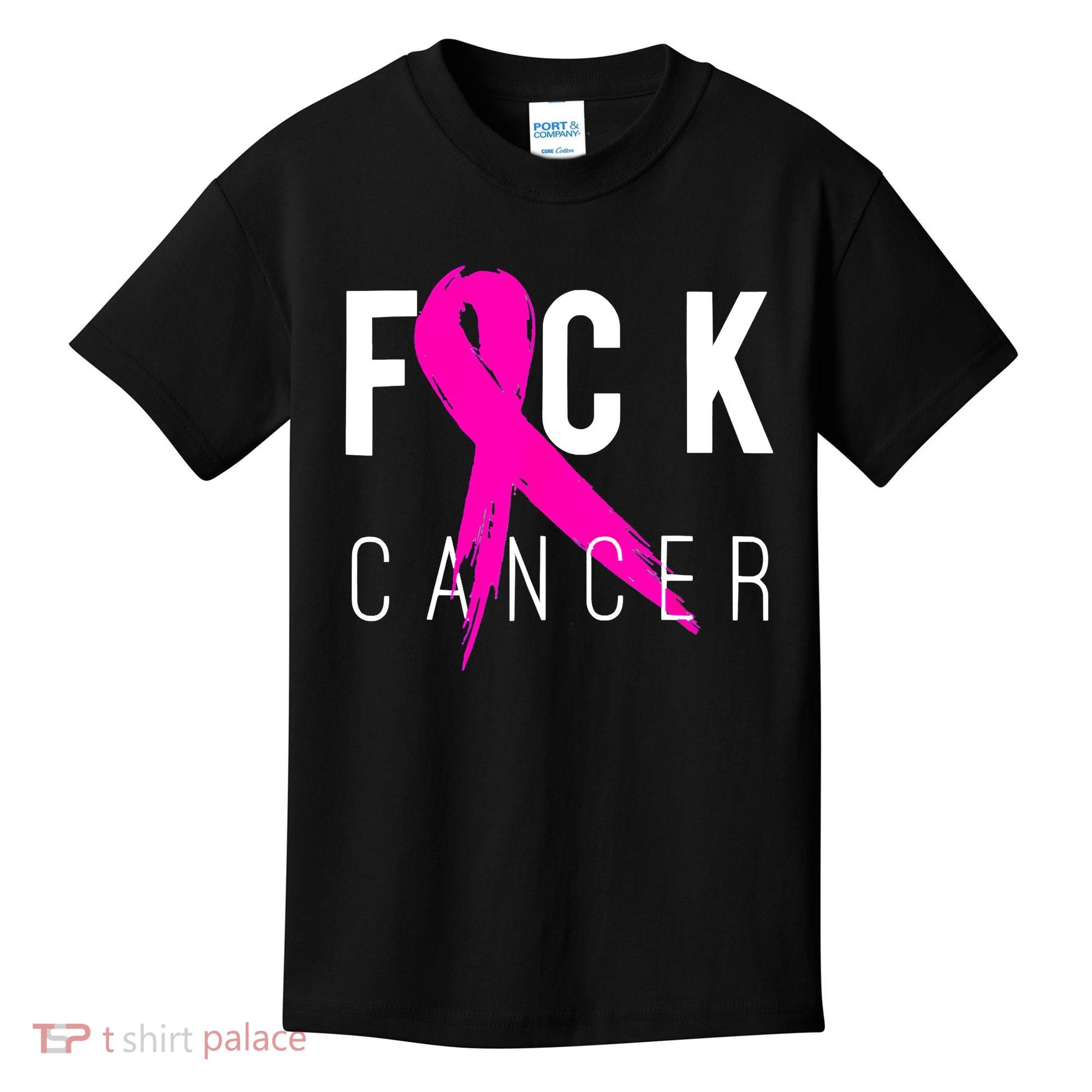 Retro Distressed Fuck Cancer Breast Cancer Awareness Kids T-Shirt