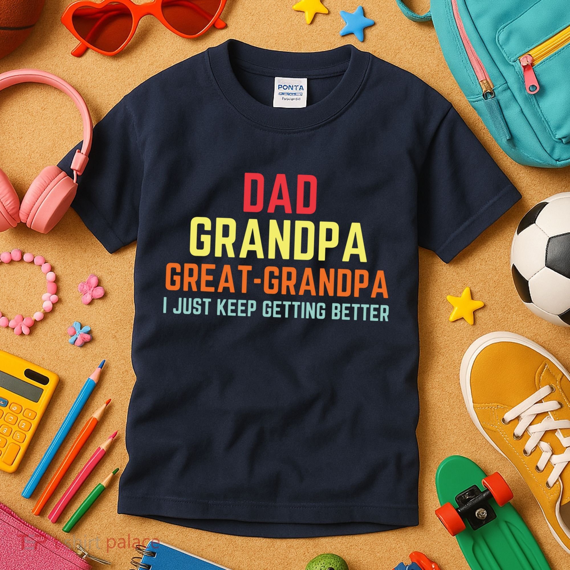 Retro Dad Grandpa Great Grandpa Kids T-Shirt