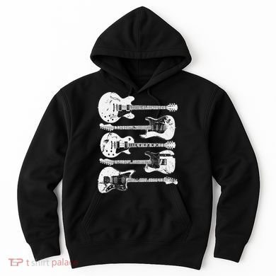 Retro Distressed Guitar Collection Rock Music Fan Hoodie