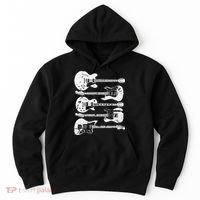 Retro Distressed Guitar Collection Rock Music Fan Hoodie thumb 0