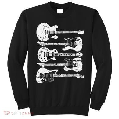 Retro Distressed Guitar Collection Rock Music Fan Sweatshirt
