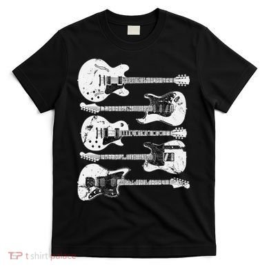 Retro Distressed Guitar Collection Rock Music Fan T-Shirt
