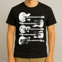 Retro Distressed Guitar Collection Rock Music Fan T-Shirt thumb 3