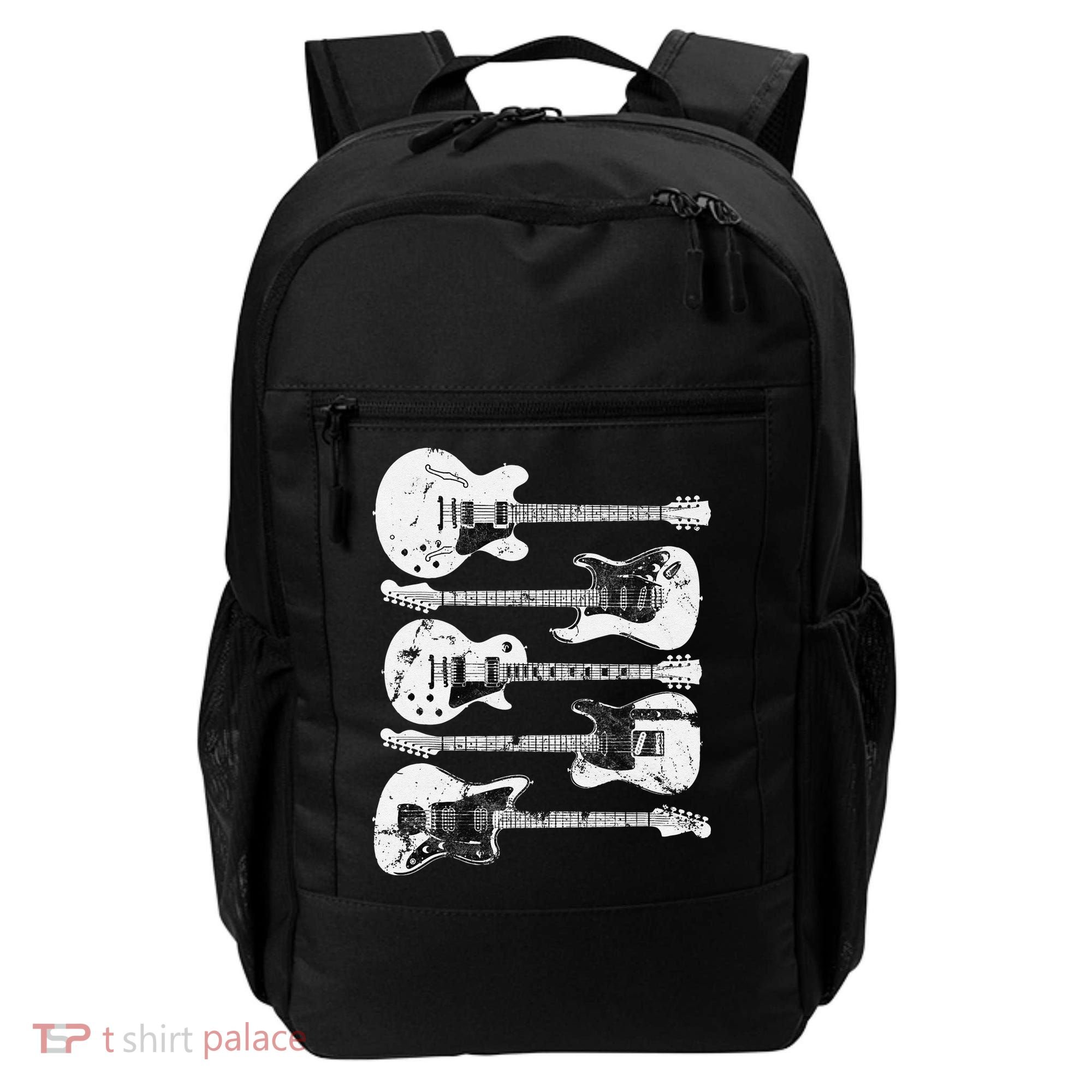 Retro Distressed Guitar Collection Rock Music Fan Backpack