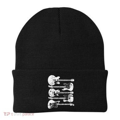 Retro Distressed Guitar Collection Rock Music Fan Beanie