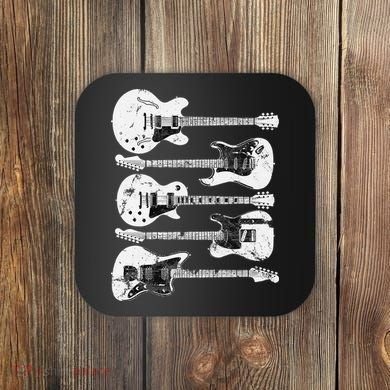 Retro Distressed Guitar Collection Rock Music Fan Coaster