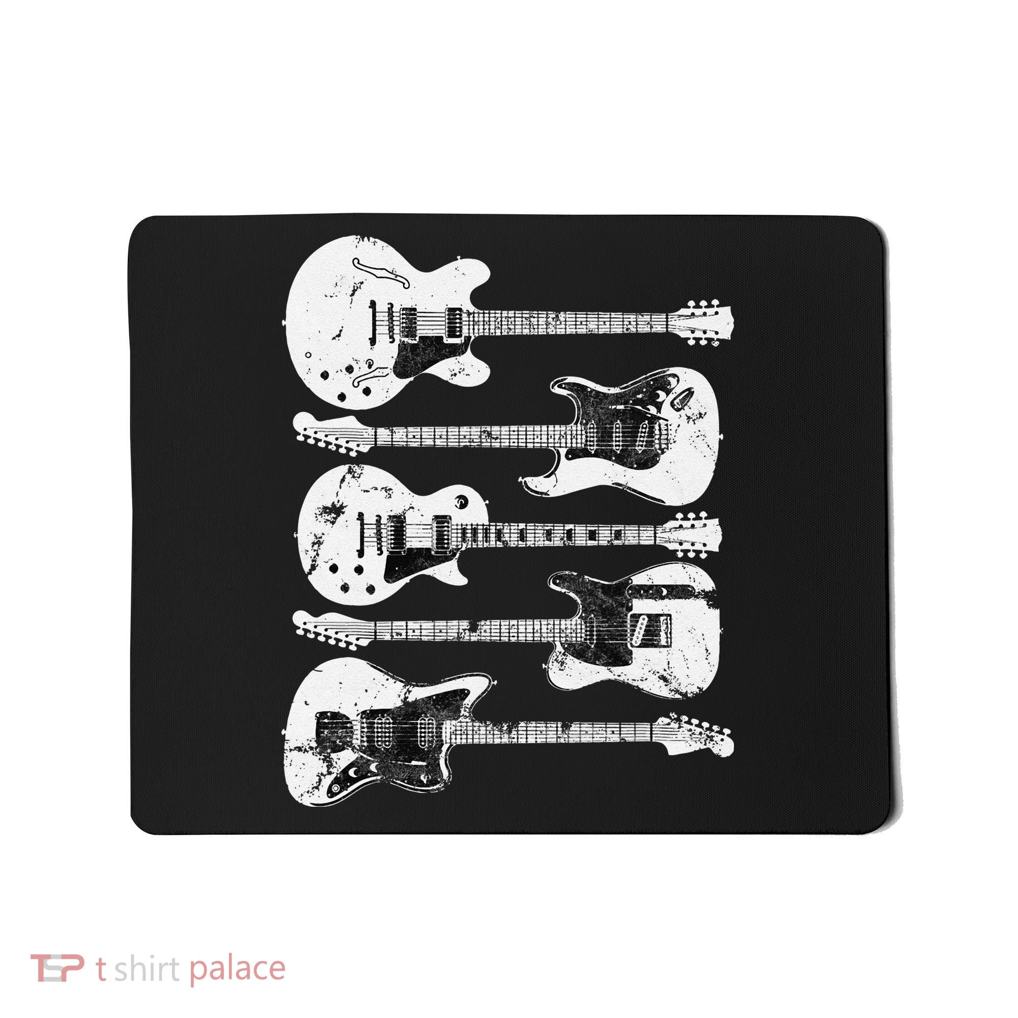 Retro Distressed Guitar Collection Rock Music Fan Mousepad