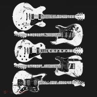 Retro Distressed Guitar Collection Rock Music Fan Mousepad thumb 1