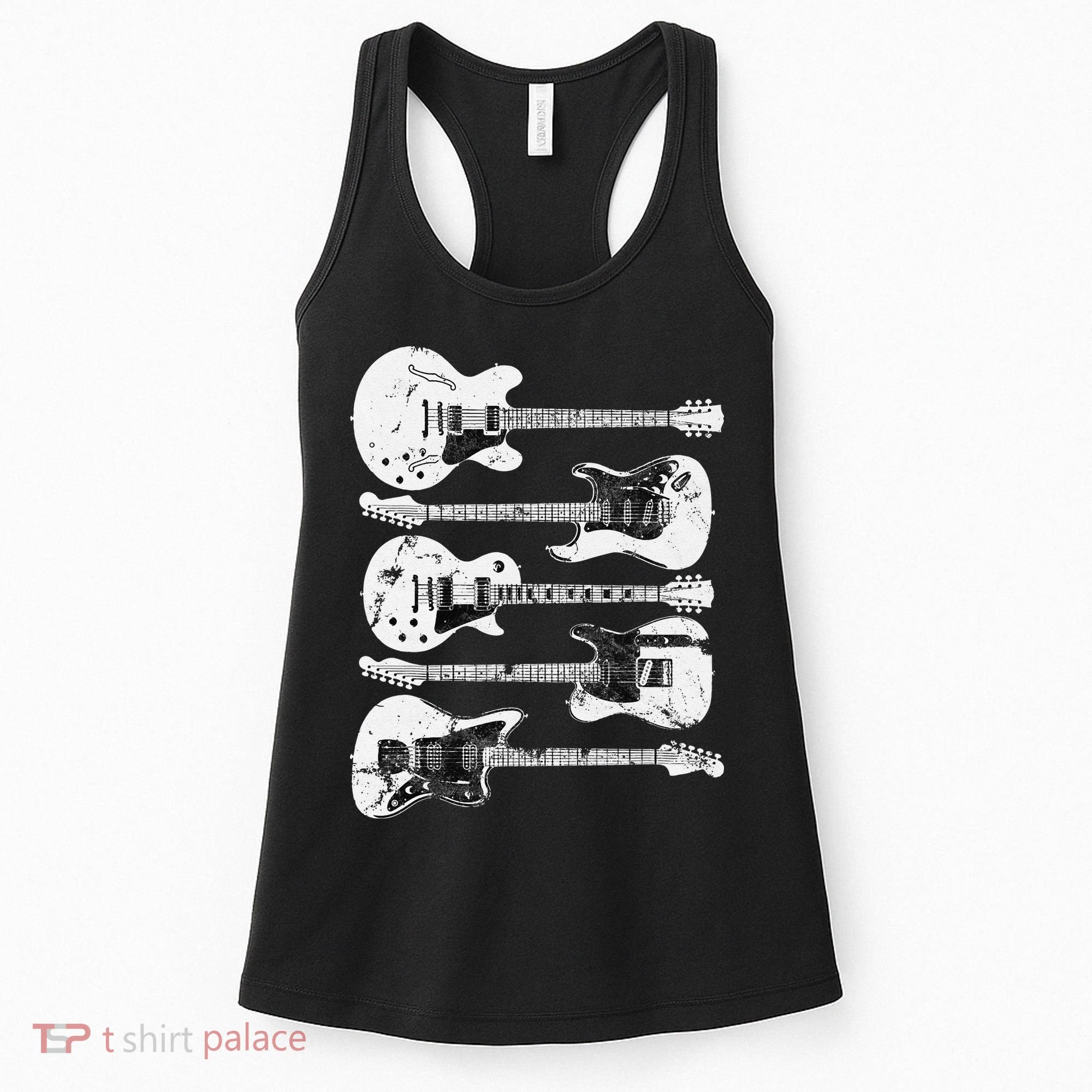 Retro Distressed Guitar Collection Rock Music Fan Women's Tank Top