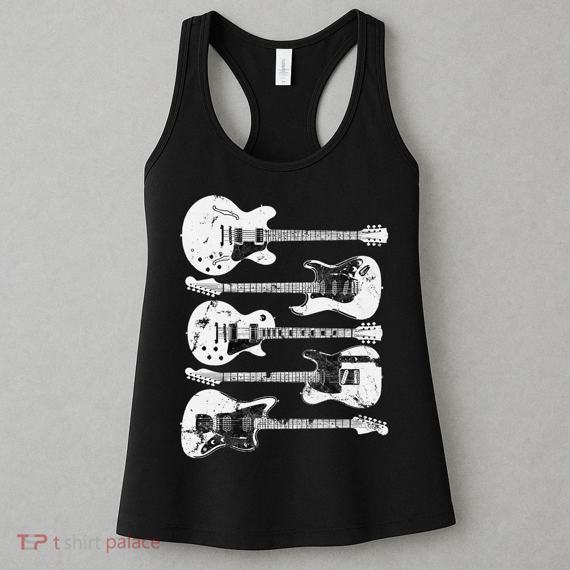 Retro Distressed Guitar Collection Rock Music Fan Women's Tank Top