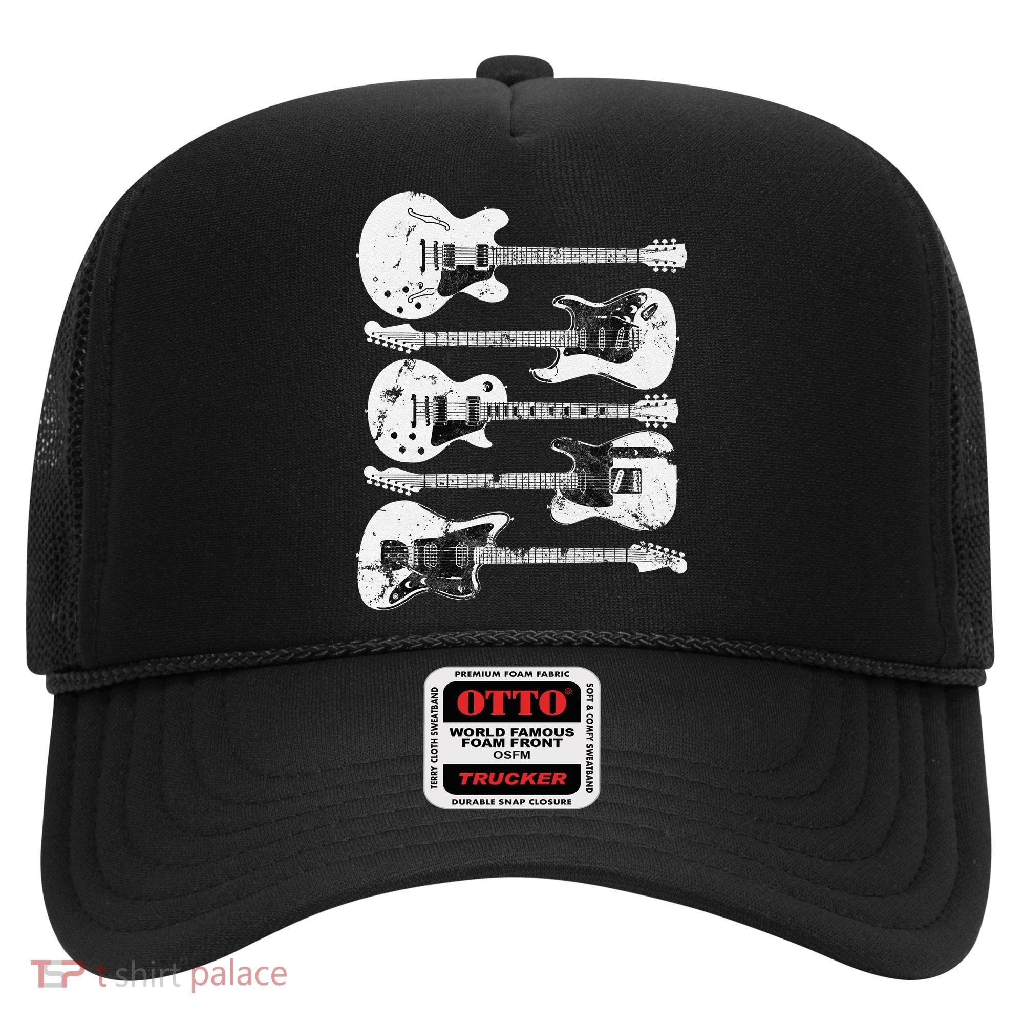 Retro Distressed Guitar Collection Rock Music Fan Hat