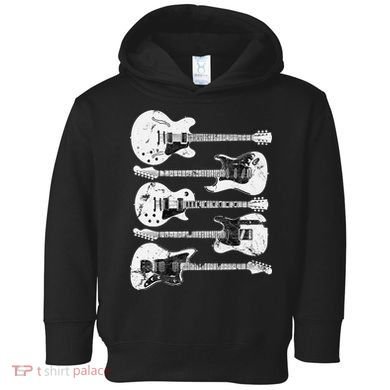Retro Distressed Guitar Collection Rock Music Fan Toddler Hoodie