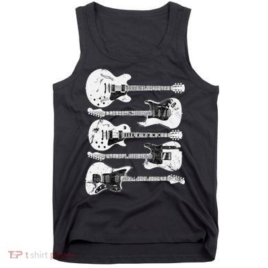 Retro Distressed Guitar Collection Rock Music Fan Tank Top