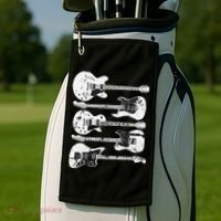 Retro Distressed Guitar Collection Rock Music Fan Golf Towel thumb 2