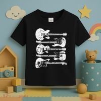 Retro Distressed Guitar Collection Rock Music Fan Toddler T-Shirt thumb 3