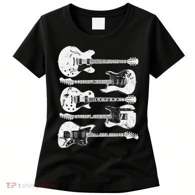 Retro Distressed Guitar Collection Rock Music Fan Women's T-Shirt