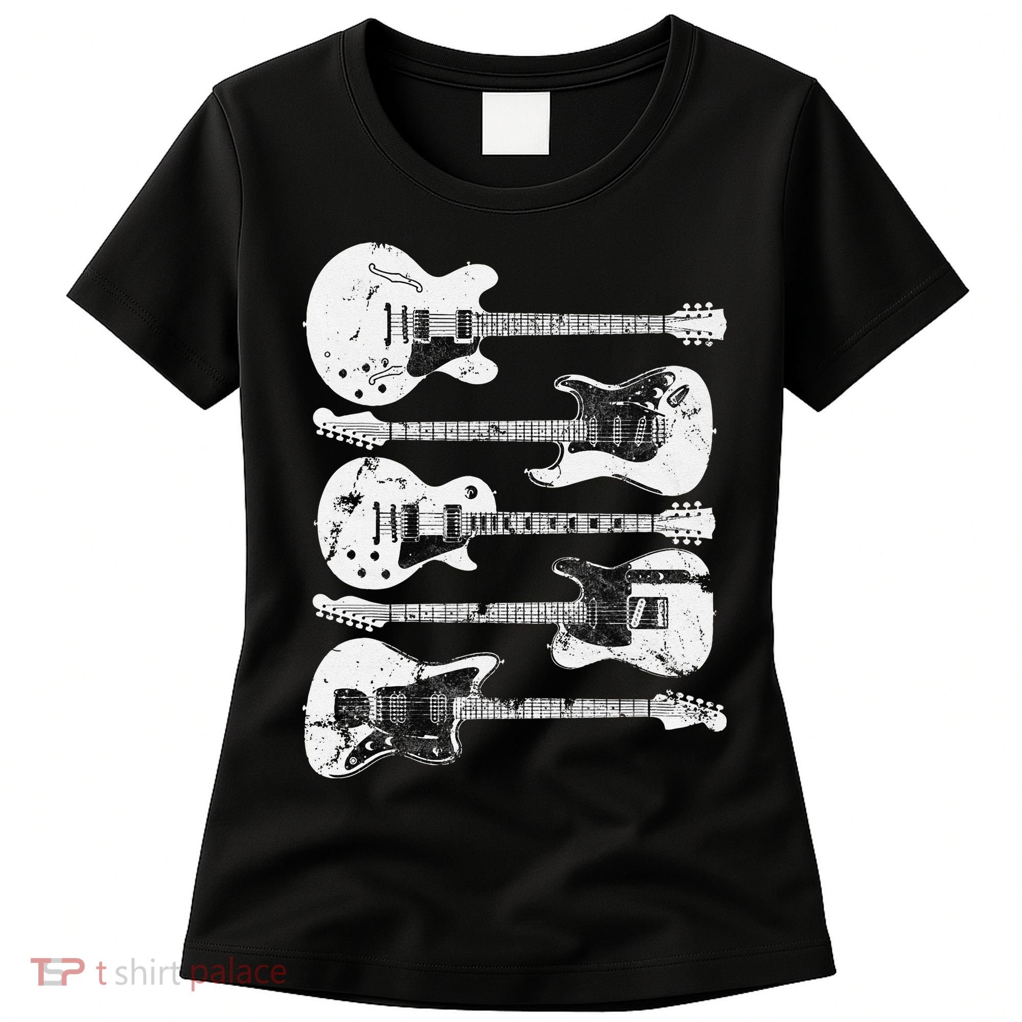 Retro Distressed Guitar Collection Rock Music Fan Women's T-Shirt