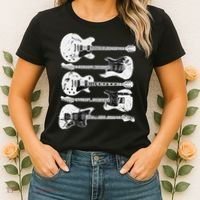 Retro Distressed Guitar Collection Rock Music Fan Women's T-Shirt thumb 2