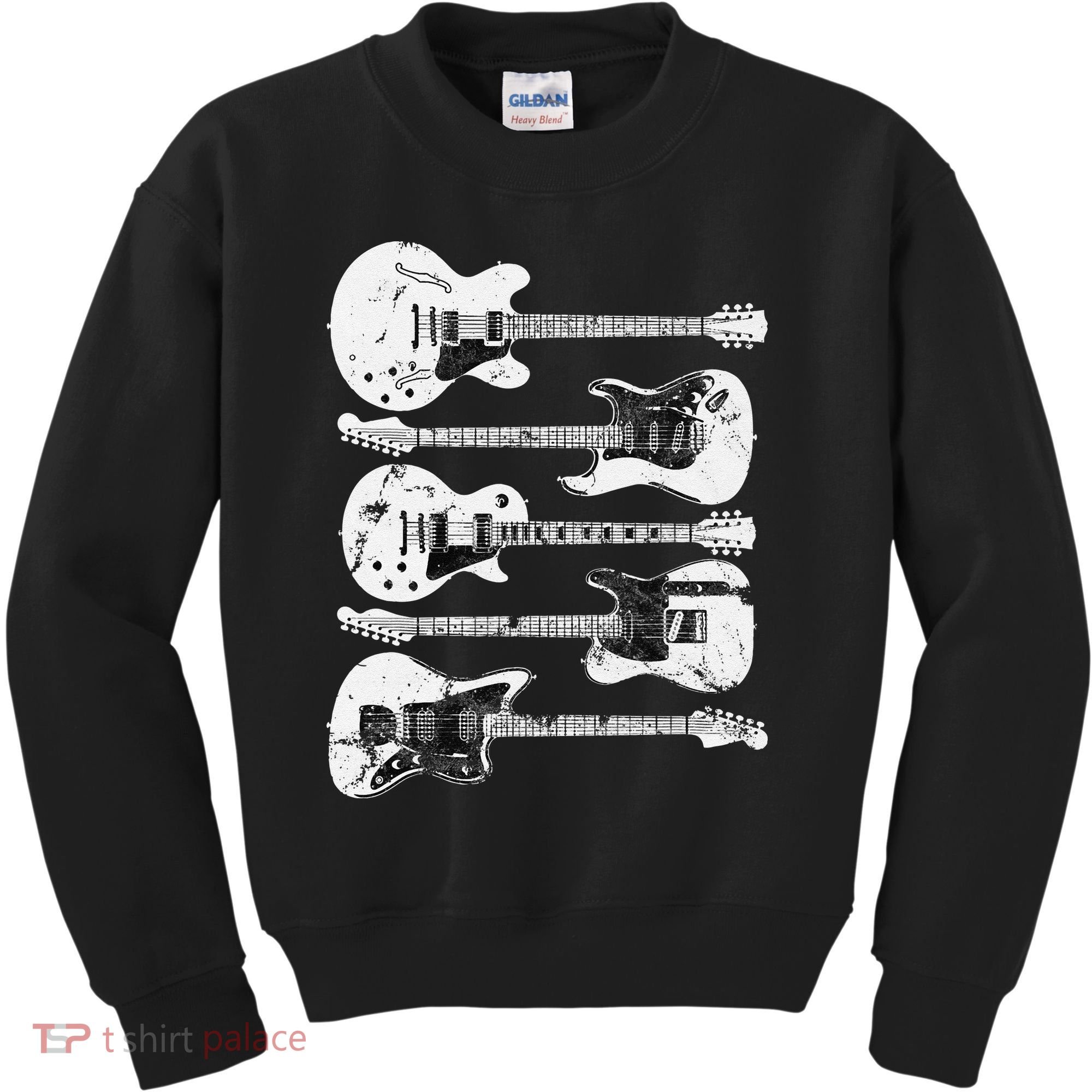 Retro Distressed Guitar Collection Rock Music Fan Kids Sweatshirt