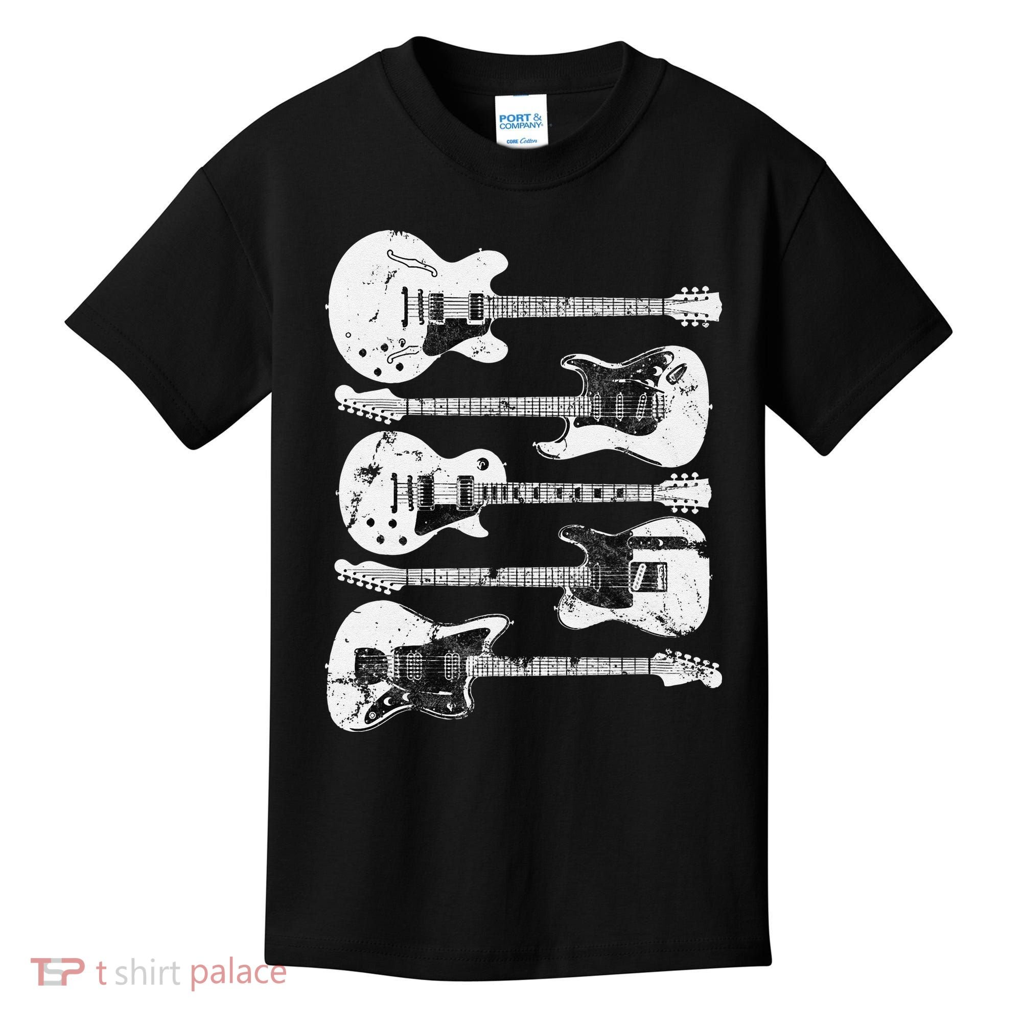 Retro Distressed Guitar Collection Rock Music Fan Kids T-Shirt