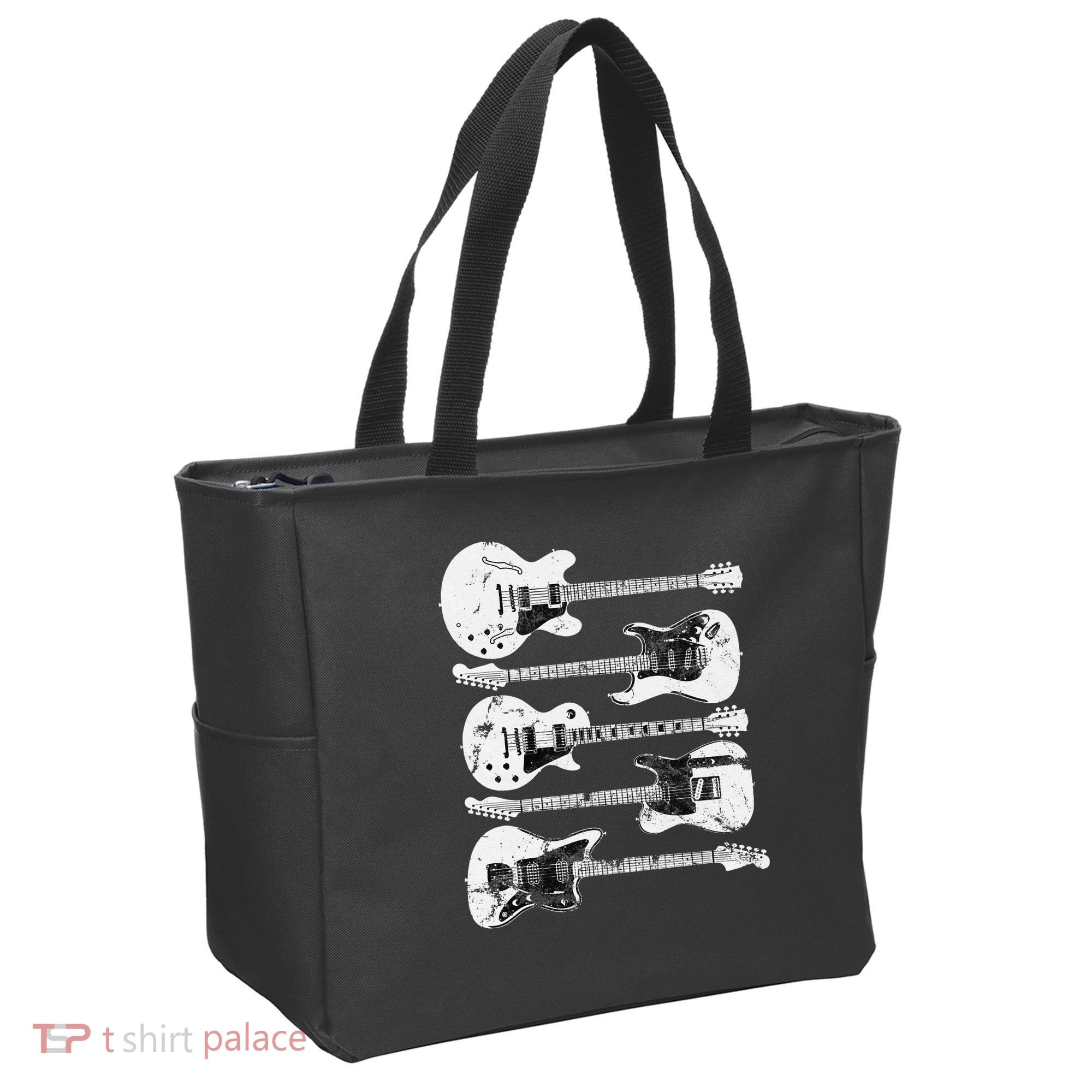 Retro Distressed Guitar Collection Rock Music Fan Tote Bag