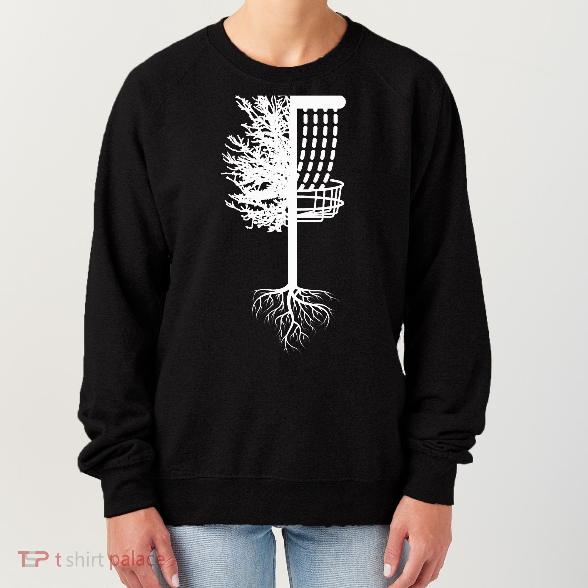 Retro Disc Golf Basket Tree Frisbee Golf Matching Women's Sweatshirt