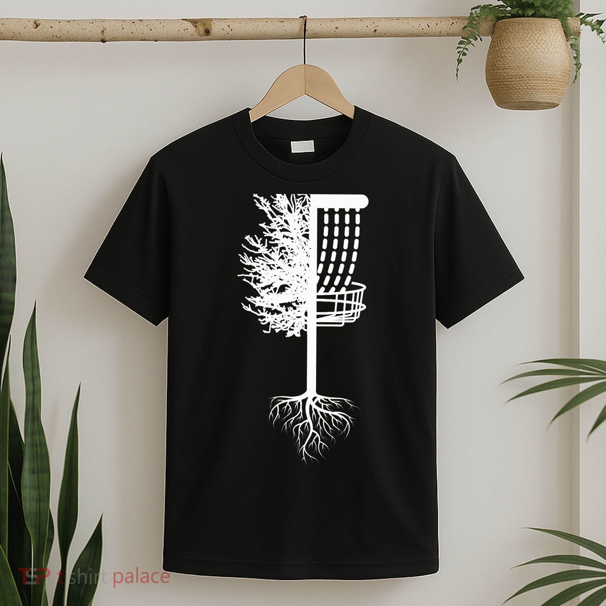 Retro Disc Golf Basket Tree Frisbee Golf Matching T-Shirt