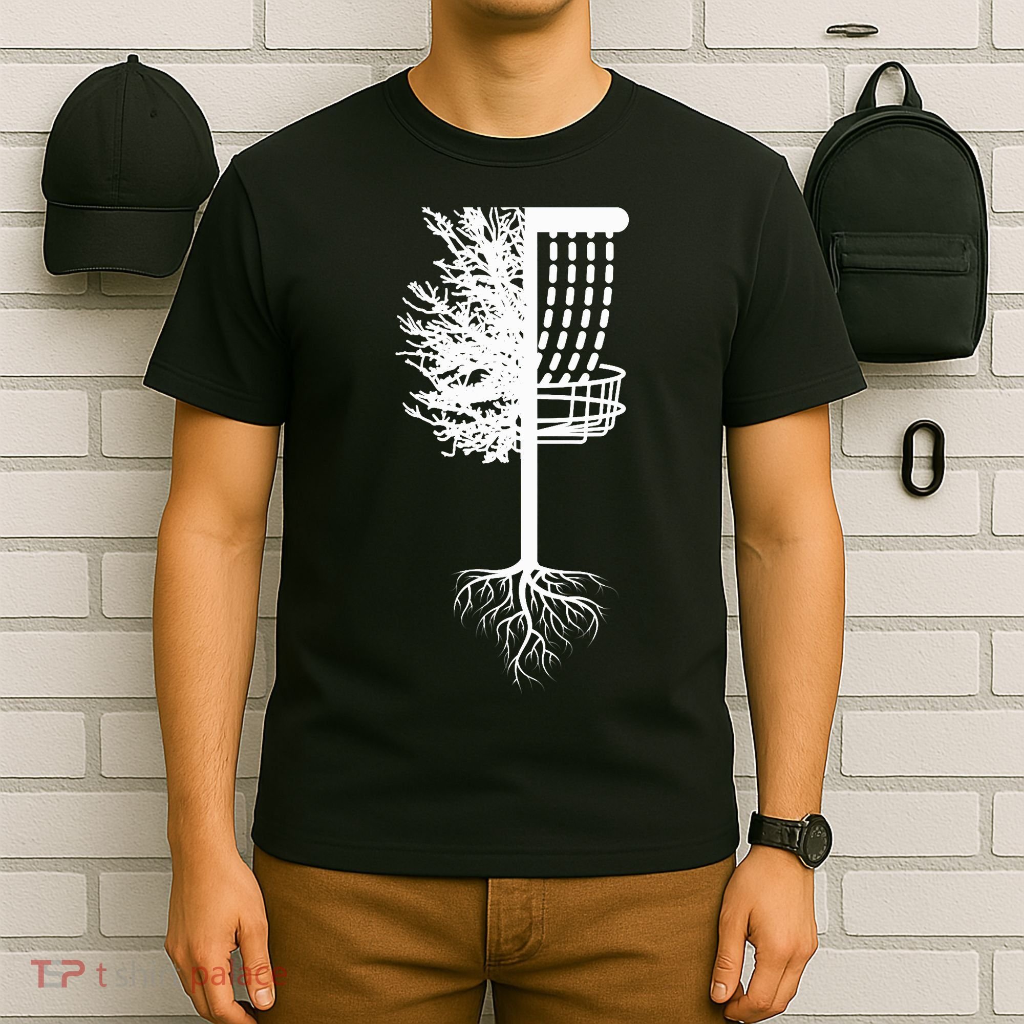 Retro Disc Golf Basket Tree Frisbee Golf Matching T-Shirt