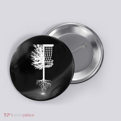 Retro Disc Golf Basket Tree Frisbee Golf Matching Button